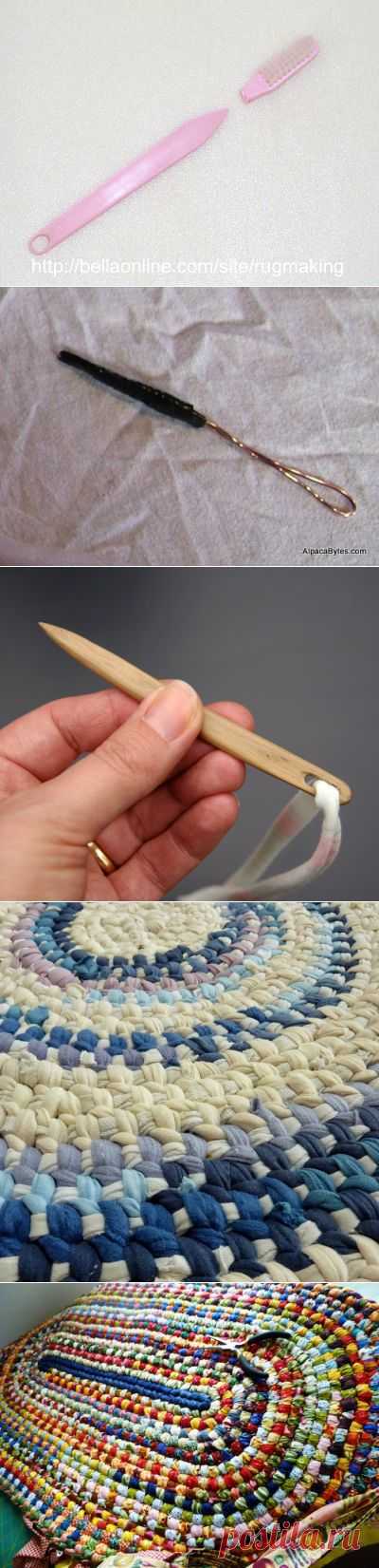 Toothbrush rugs - вязание "иглой" коврика.