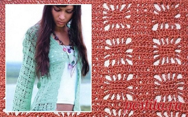 Узор крючком для вязания летнего жакета