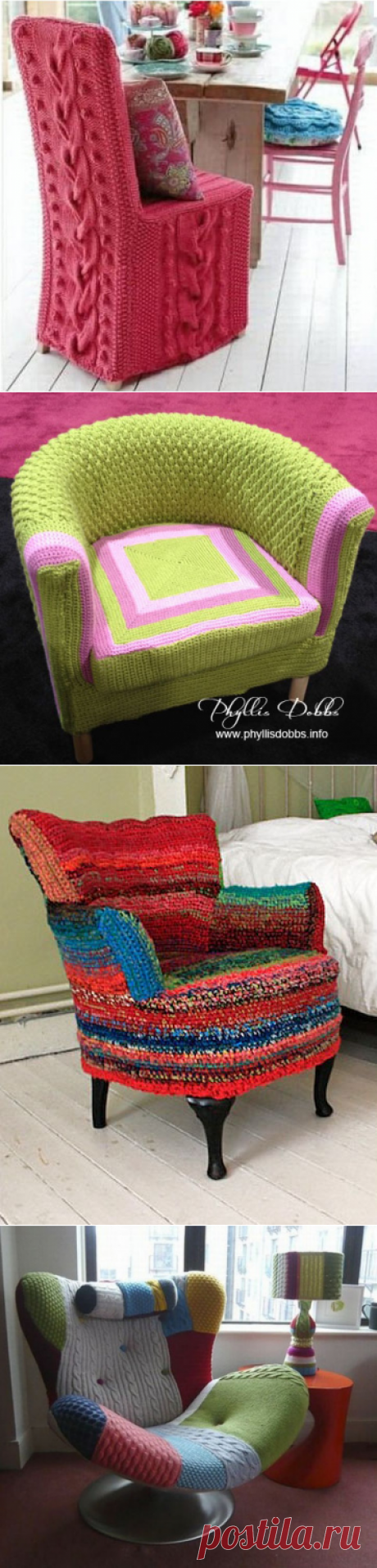 Вязаные чехлы на кресла - Домашний hand-made