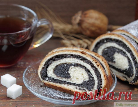 Постный рулет с маком и медом - Рецепты от Daily-menu.ru