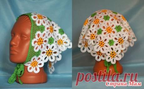 Вяжем косыночку крючком &quot;Ромашковое лето&quot; - Вяжем вместе он-лайн - Страна Мам