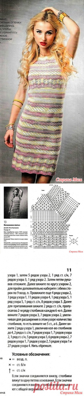 . Меланжевое ажурное платье. - Все в ажуре... (вязание крючком) - Страна Мам