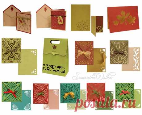 Samantha Walker's Imaginary World: Silhouette Tutorial: Card Wraps, Fall Pop-Up cards, and window bag