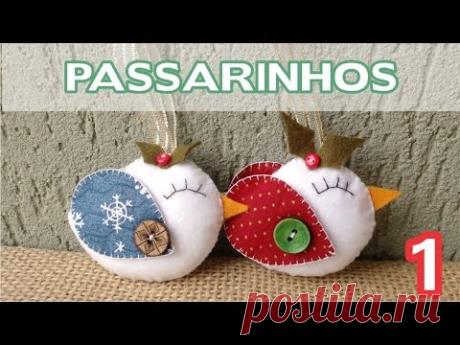 Enfeite de Natal Passo a Passo - Passarinho Natalino em Feltro #1