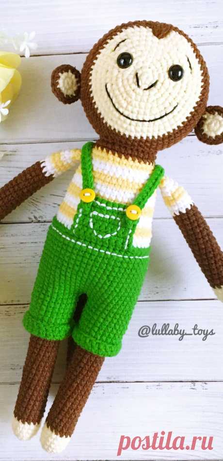 PDF Обезьянка Дуду крючком. FREE crochet pattern; Аmigurumi animal patterns. Амигуруми схемы и описания на русском. Вязаные игрушки и поделки своими руками #amimore - Обезьяна, большая обезьянка, мартышка.