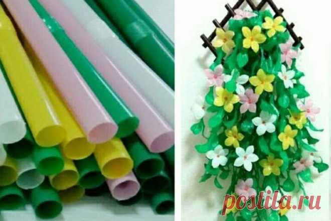 Как сделать цветы из коктейльных соломинок Как вы думаете, из чего сделано это цветочное кашпо? Из коктейльных разноцветных пластиковых трубочек! Сложно в это поверить, но смастерить такую красоту своими руками может любой из нас. Но только надо знать как. Об этом пойдет речь в нашем сегодняшнем материале. Разработал урок тайский мастер, автор канала Prapassorn Pigulthong. Посмотрев