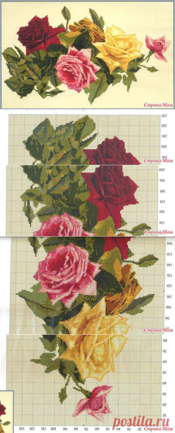 Композиция из роз (схема) - Вышивка и все о ней - Страна Мам
