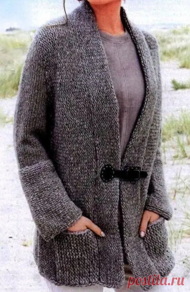 ВЯЖЕМ СПИЦАМИ УЮТНЫЙ КАРДИГАН С КАРМАНАМИ | НАТАЛЬЯ ДМИТРИЕВА. ВЯЖЕМ ВМЕСТЕ | Яндекс Дзен