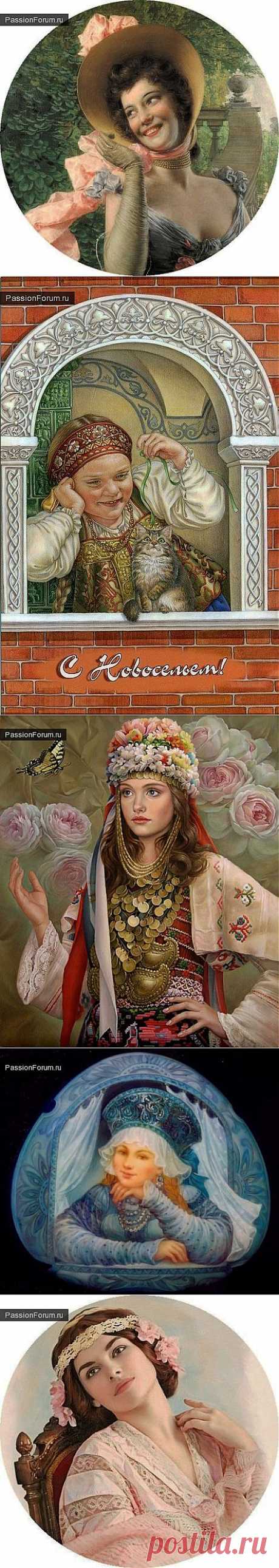 Еще немного женских образов / Декупаж.