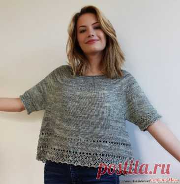 Tillandsia топ от Laura Aylor. Спицы. Топ вяжется сверху вниз по кругу,  РАЗМЕРЫ XS, S, M, L, XL  Обхват груди: 76–84, (84–96.5, 94–106.5, 106.5–117, 117–129,5) см  РАЗМЕРЫ ГОТОВОГО ИЗДЕЛИЯ