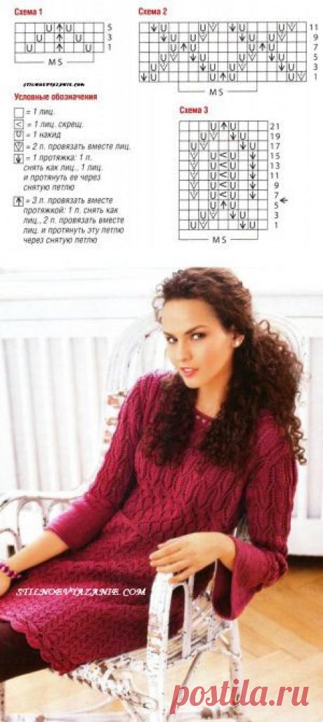 Ажурная туника, связанная спицами и крючком / Стильное вязание