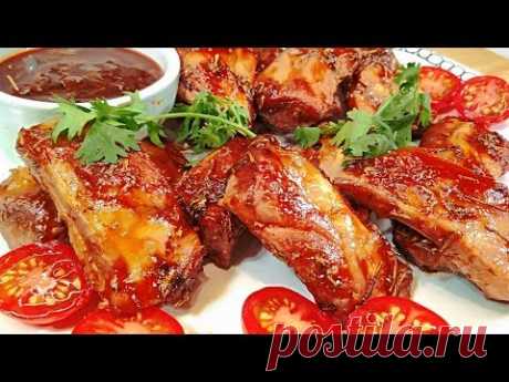 Рецепт отрывают с руками! Свиные Ребрышки Барбекю в духовке. Круче чем в ресторане! - YouTube