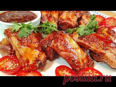 Рецепт отрывают с руками! Свиные Ребрышки Барбекю в духовке. Круче чем в ресторане! - YouTube