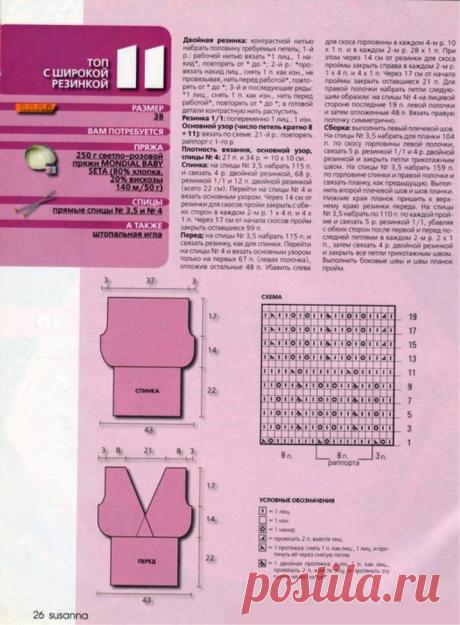 Top with a wide elastic band free pattern