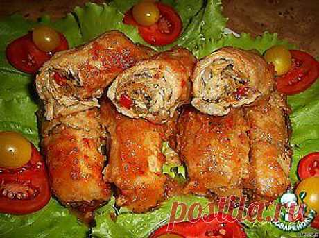 Мясные &quot;пальчики&quot; с овощной начинкой в томатно-сливочном соусе - кулинарный рецепт