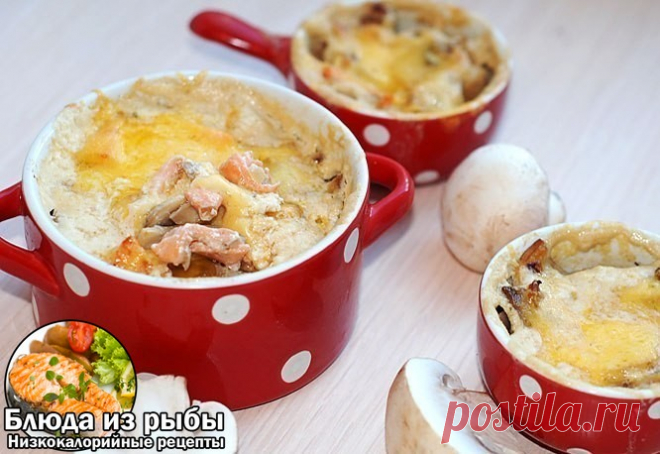 Жульен с семгой и грибами