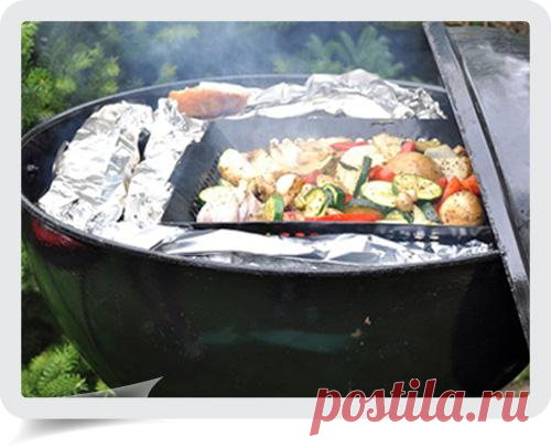 Овощи гриль и гренки с чесночным маслом