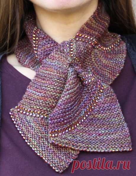 short scarf patterns | ... short row scarflette with beads outlining each section of the scarf short scarf patterns | ... short row scarflette with beads outlining each section of the scarf