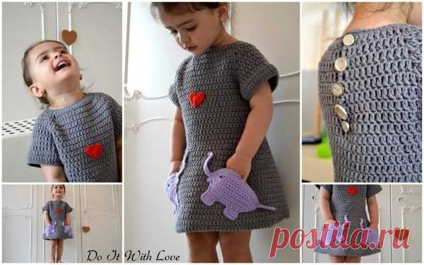 Kleid für Mädchen selber häkeln ☼ DIY-Kleid