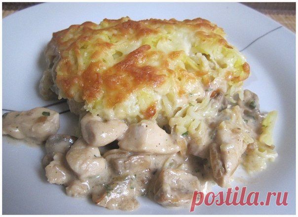 Курица с грибами, запечённая под картофельной шубой 
Курица с грибами, запечённая под картофельной шубой...Ингредиенты:- 300 гр куриной грудинки (2 шт)- 250 гр грибов - 3-4 средних картофелины- 1 луковица- 1 ст. ложка муки- 250 мл молока- 150 гр сливок…