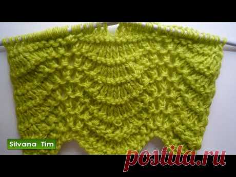 Punto (puntada) PAVO REAL versión 2. Tejido con dos agujas # 270
