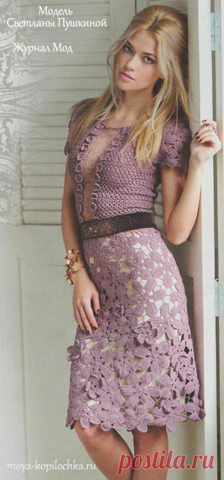 Сиреневое  в технике ирландского кружева - Вязание - Моя копилочка