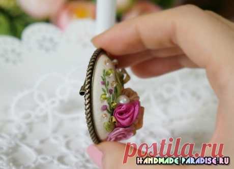 Броши с вышивкой лентами своими руками - Handmade-Paradise