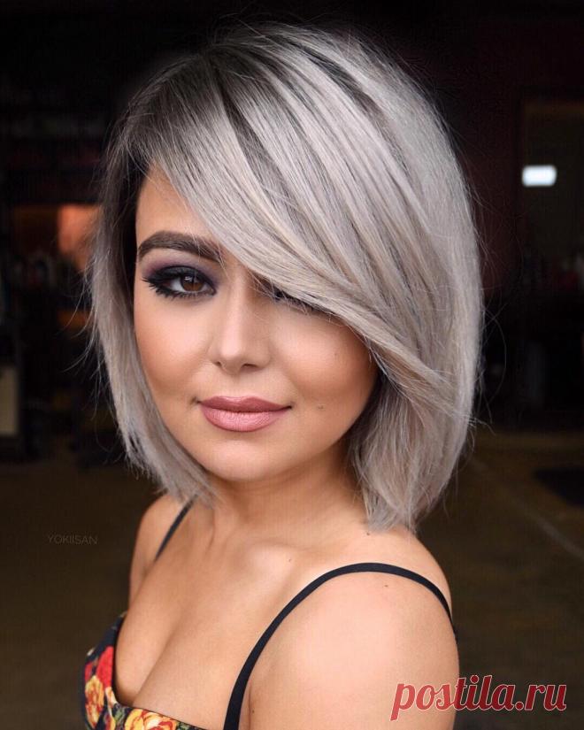 ღСтрижки с длинной челкой. Косая челка
