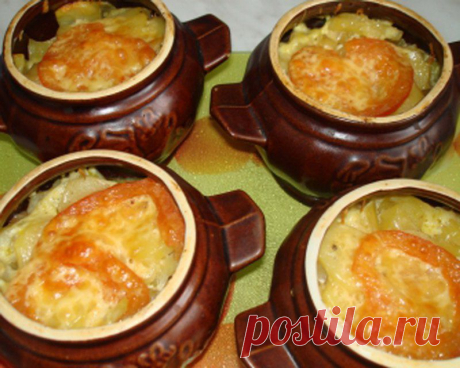 Горшочки с куриными желудками в аэрогриле