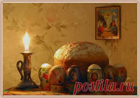 Открытка с Пасхальным куличем, №987. Раздел «Открытки на Пасху»