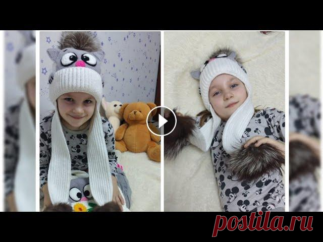 шапка крючком/вязание крючком/шапка ушанка/мк шапка крючком для девочки.Вязание спицами, как связать, вязание, спицами, крючком, шапка спицами, модная шапка, как связать шапку, узор для шапки, кра...