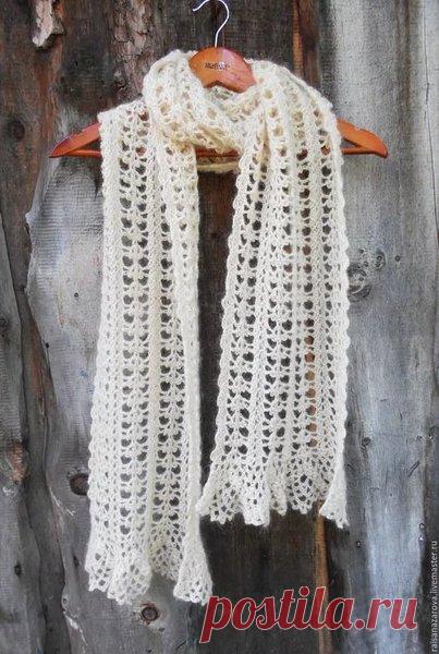 Простой, не значит скучный. Шарф крючком: схемы, мой опыт. | Медитация с крючком | Яндекс Дзен