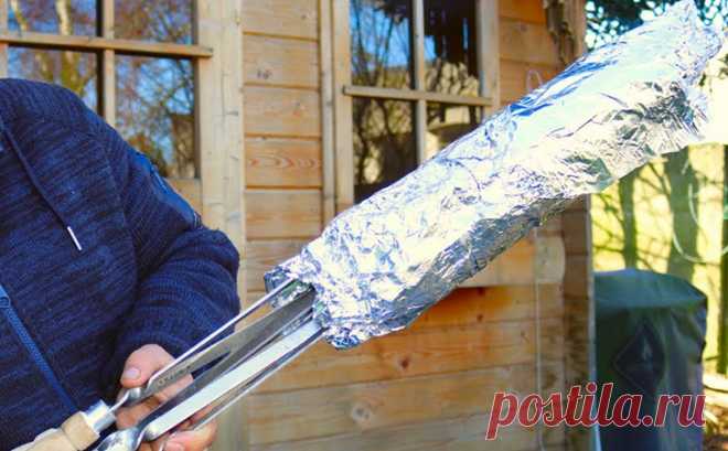 Шашлык в фольге. Жарим мясо, а потом заворачиваем вместе с лавашом и сыром