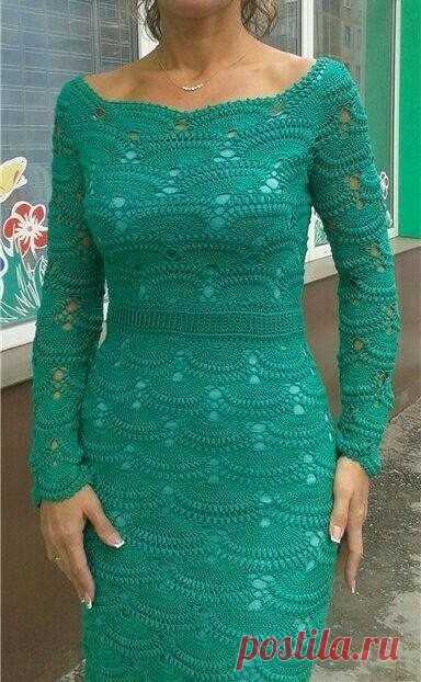 Красивое платье крючком. Схема узора