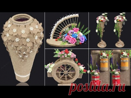 5 Jute craft ideas | Home decorating ideas handmade | #4