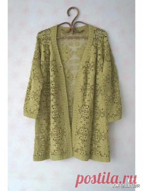 Кардиган из мотивов крючком: оригинальный акцент в вашем гардеробе