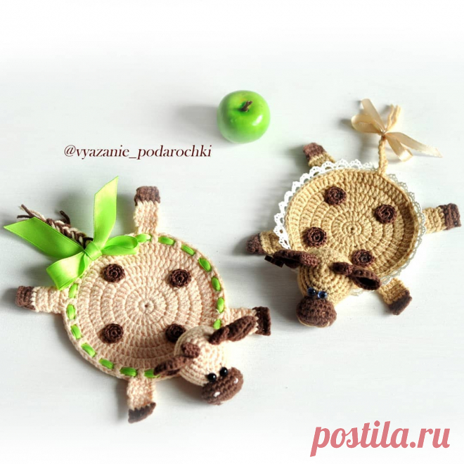 Подставка под кружку коровка | Амигуруми