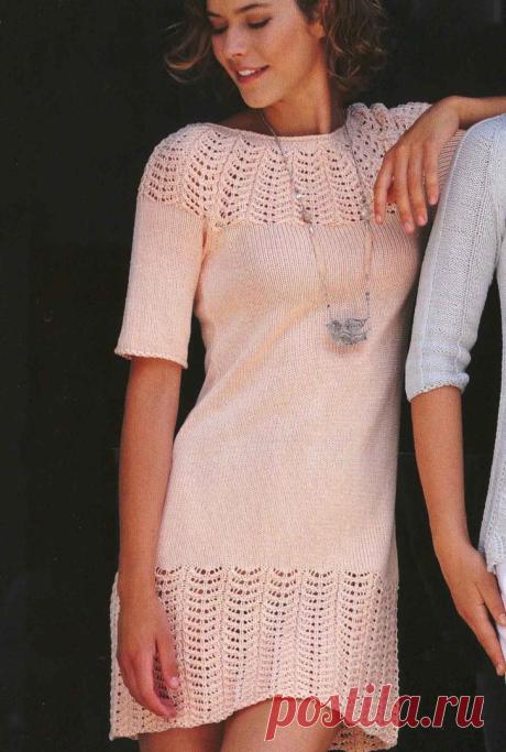 ИЗЯЩНОЕ ПЛАТЬЕ СПИЦАМИ ИЗ ONLINE STRICKTRENDS. 3 РАЗМЕРА