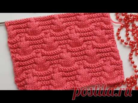 Красивый рельефный узор🌺/ Оригинальный узор спицами/Схема узора/Beautiful relief pattern