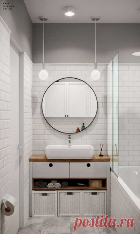 Санузел в однокомнатной квартире г.Брянск GAAD INTERIOR DESIGN