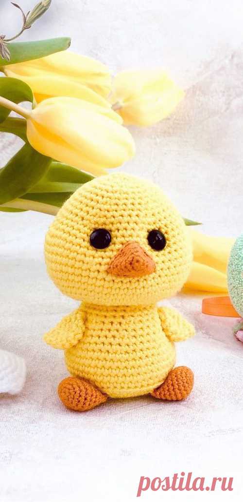 PDF Цыплёнок крючком. FREE crochet pattern; Аmigurumi bird patterns. Амигуруми схемы и описания на русском. Вязаные игрушки и поделки своими руками #amimore - маленький цыпленок к Пасхе, цыплята.