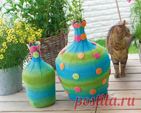 Декоративные чехлы для бутылей - схема вязания крючком. Вяжем Все для дома на Verena.ru