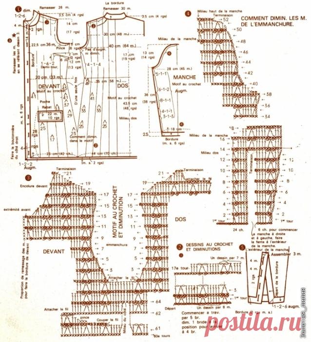 Полупальто женское крючком схема. Связать полупальто крючком |