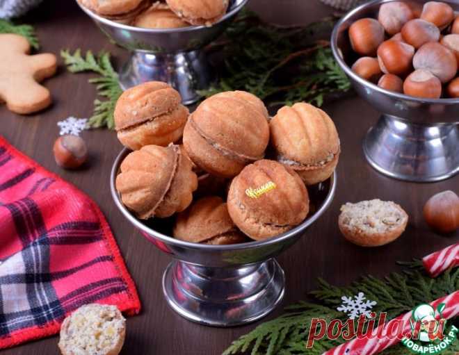 Печенье "Орешки" с ореховым кремом – кулинарный рецепт