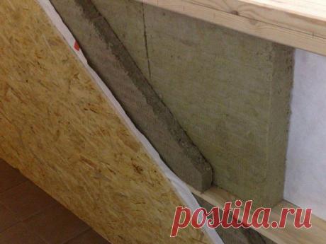укладка каменной минваты под крышей