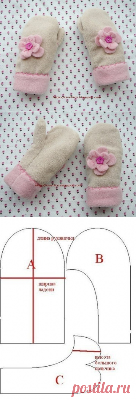 Варежки из флиса!