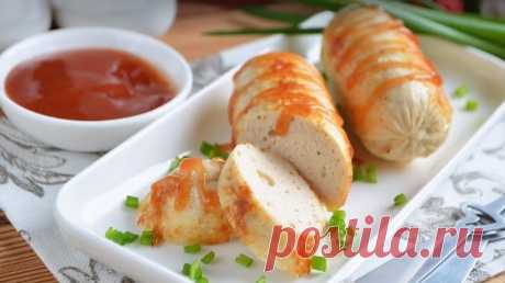 Домашние сосиски с курицей