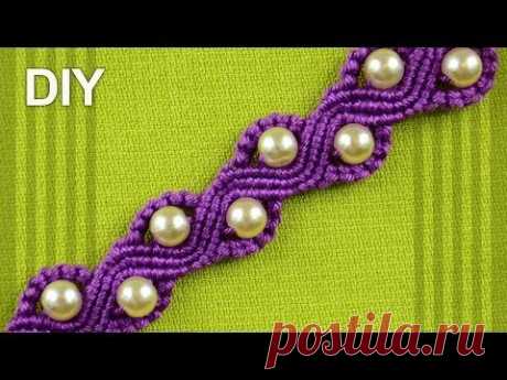 How to Make a SNAKE or a WAVE Macrame Bracelet with Beads