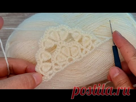 Этот узор крючком вы больше нигде не найдете! Новый треугольный шарф