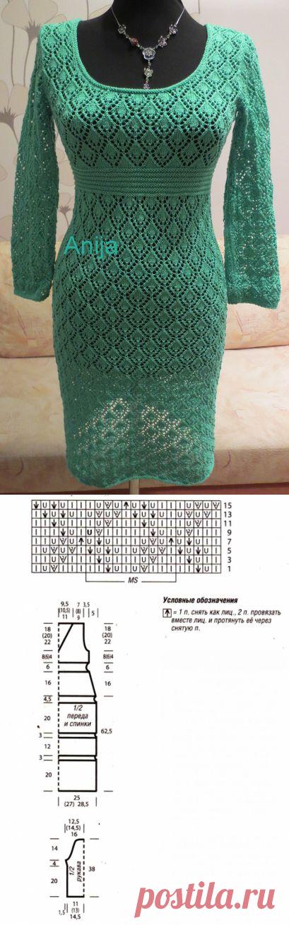 Стильне платье спицами схемы | Домоводство для всей семьи